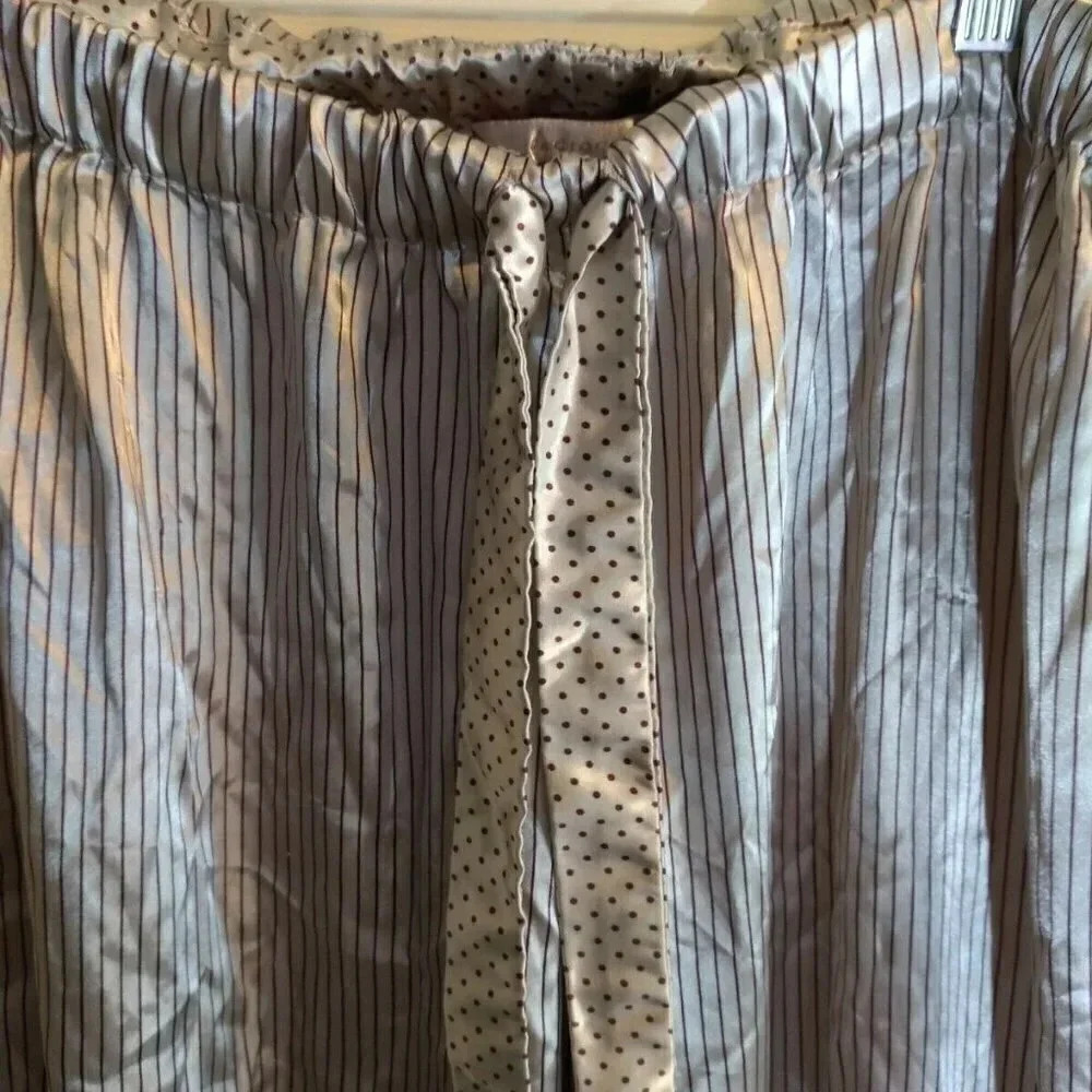 Cacique Women's Pajamas 2Pc Beige Maroon Stripes Sz L Drawstring - Picture 5 of 12